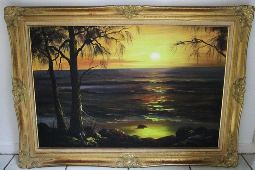 Vintage original oil - original, beach