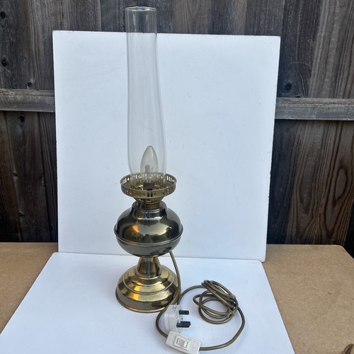 Vintage brass paraffin - brass, lamp