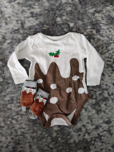 Baby christmas pudding vest - baby,