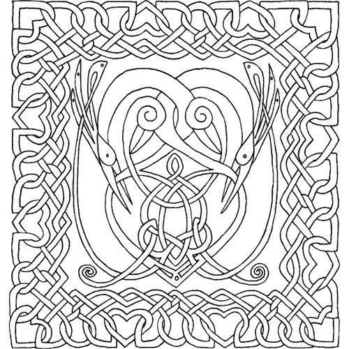 Celtic herons unmounted - 'celtic,