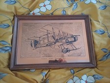 vintage vickers fb5 gunbus 1914 copper etching framed ww1 biplane aircraft 