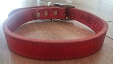 Luxurious Metallic Red Leather  Designer Inspired Stylish Dog Collar