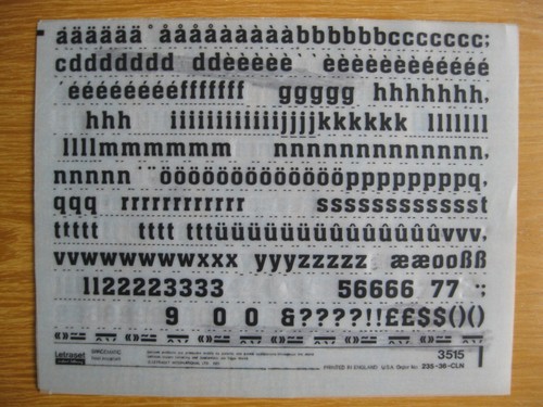 Sheet letraset lower num - x,
