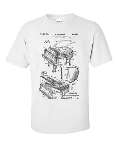 Grand piano patent blueprint - piano,