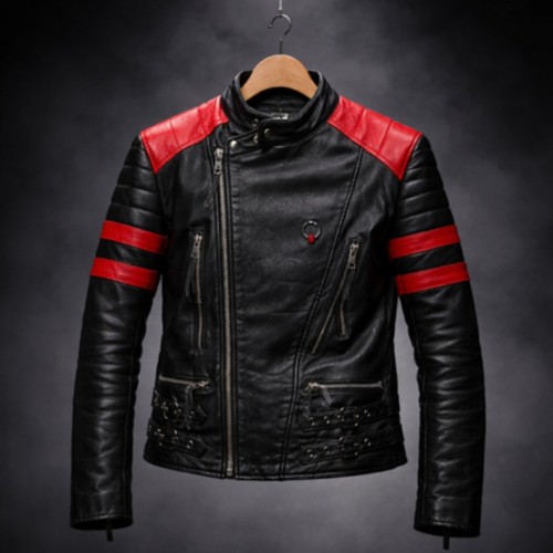 Mens real leather biker - mens,