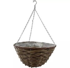 Terrastyle 35cm Rattan Hazel Brown Hanging Baskets ( Pair )