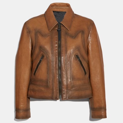 Women leather jacket real - leather,