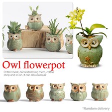 1pc Mini Ceramic Plant Pot Owl