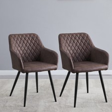 Modern Dining Chairs Velvet / Faux Leather Diamond Seat Kitchen Chairs Set