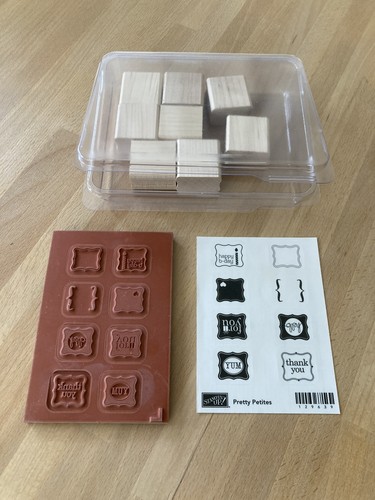 Stampin red rubber wood - up,