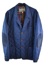 JOULES Blue Quilted Blazer Jacket size XL Mens Button Up Casual Outdoors