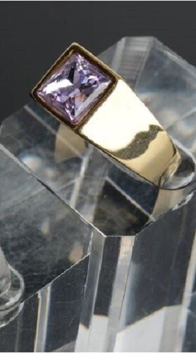 18k gold amethyst - cz,