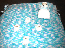 Hand knitted Blue * Woolly