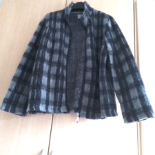 Womens Per Una Fleece Zipper Jacket Large Grey/Black