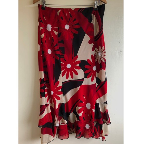 Long red black - , floral