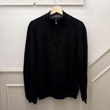 Vintage Rockport 1/4 Zip Jumper Size Medium Black 