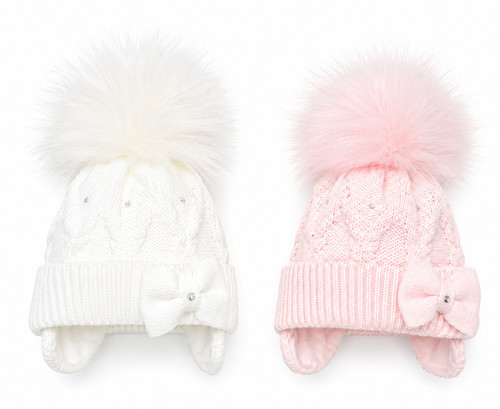 Baby girls diamante fur pom - baby,