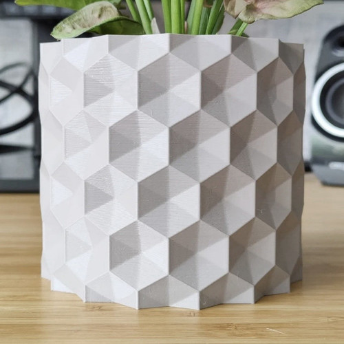 White glazed geometric - geometric, flower