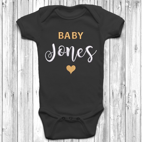 Personalised surname baby grow - surname,