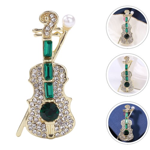 Elegant alloy violin brooch - alloy,