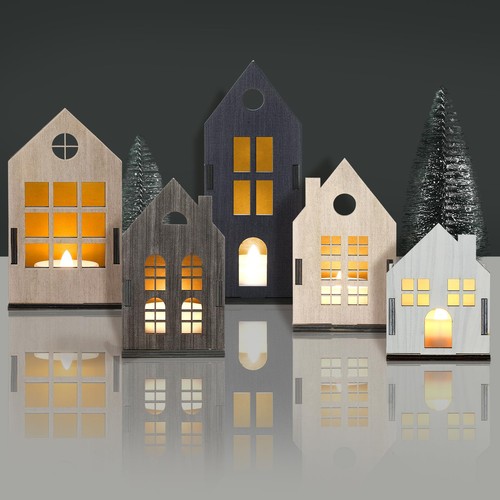 Pcs christmas village - village, set,