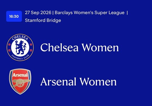 2026 programme chelsea - 27/9/2026,