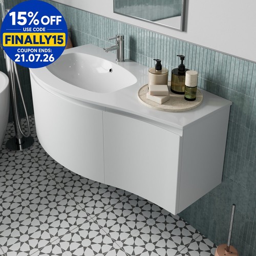 1000mm wall hung curved - wall, vanity