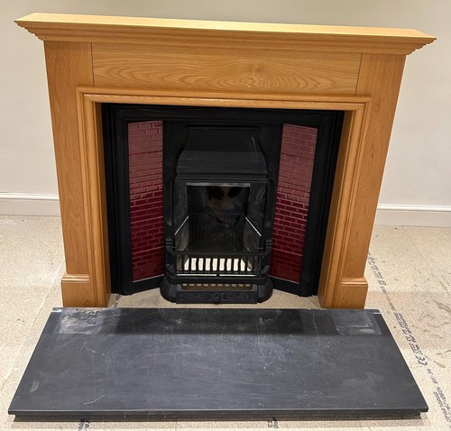 Wooden mantlepiece with cast - wooden,