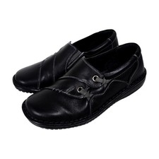 Loretta Black Leather Slip On