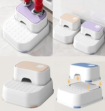 Kids toddler Foot Step Stool sturdy strong durable reach ladder 2 step Anti Slip