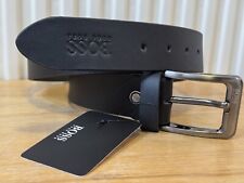 Hugo Boss Black Leather Belt With Metal Buckle 32”34”36”38”40”42”44”