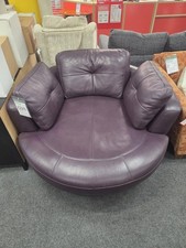 Purple leather Swivel Cuddle Chair- CS L36