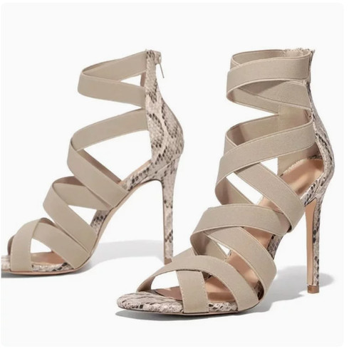 Women open toe snakeskin - toe,