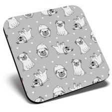 Square Single Coaster bw -