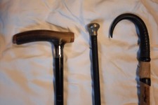 2 Antique Walking Sticks And A