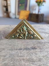Antique Pixie Brass Corner Plate
