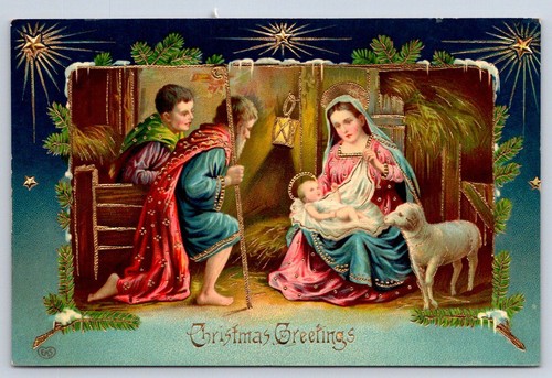 Antique christmas nativity - christmas,