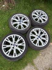 17” 4x108 Ford Fiesta Alloy Wheels Alloys With Tyres St Line Zetec Silver  Red