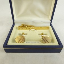 Men's Gold Coloured Cufflinks And STRATTON Tie Clip Boxed