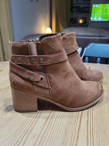 Tan faux suede ankle - tu,