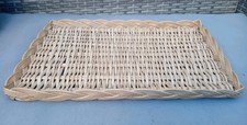 Vintage Serving Tray Wicker Rectangular Rustic Woven 16x10x1"