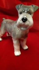Super Ceramic Schnauzer Dog Figurine By Coopercraft - Great Item