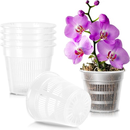 Clear orchid pot 14cm - clear,