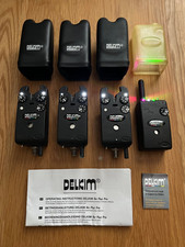 Delkim TXI+ bite alarms (all white LEDs) x 3 + RX Pro Plus Receiver