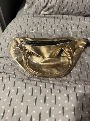Gold pvc bum bag - bag, 2