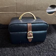 Dulwich Designs Small Genuine Leather Jewellery Box Dark Blue