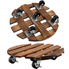 2Pack 30CM Plant Caddy Wood