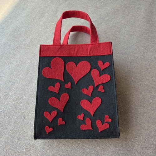 Black felt mini tote bag - felt, with
