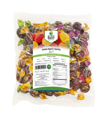 Sour fruity tofee - sour,