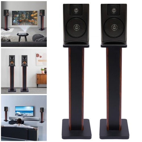 Pair wood speaker stands - wood,